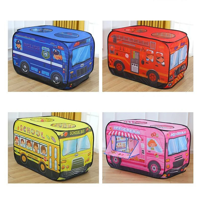 Pop Up Play Tent Foldable Ice Cream Van Playhouse Vehicle Toys for Kids Role Play for Toddlers Boys and Girls Gift Outdoor Game 2