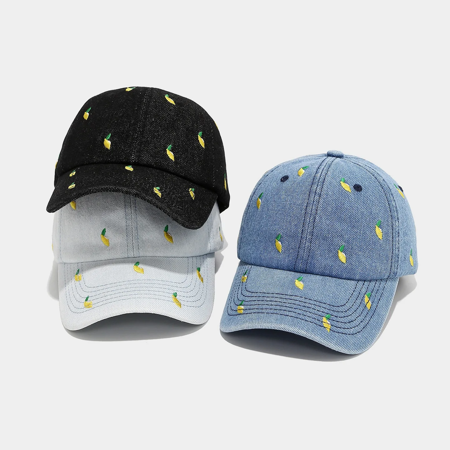 Lemon Summer Blue Denim Baseball Caps for Men Luxury Brand Women Hat Street Trucker Cap Outdoor Golf Hats Gorras Para Hombres