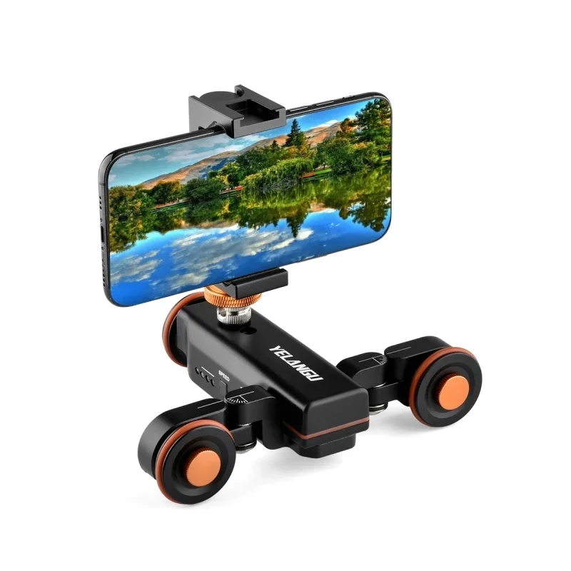 

YELANGU Camera Wheel Dolly Phone Clamp With Remote Cell Phone Holder Electric Track Rail Wireless Camera Video Auto Dolly