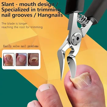 KHTO Professional Heavy-Duty Steel Toenail Clipper with Serrated Blade Thick & Ingrown Nails, Durable Trimmer for Men & Women 2