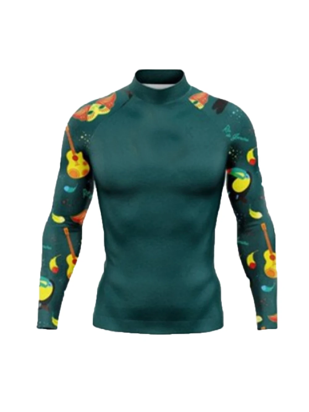 Men Swim Surfing T-shirt Beach UV Protection Swimwear Rash Guard Long Sleeve Diving Wetsuit Summer Apparel Tight Wear