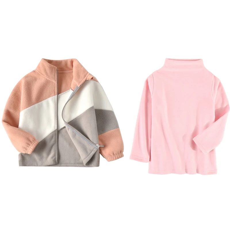 

Children Tops+Coat Clothes Outfit Autumn Baby korean fashion Warm Long Bottoming Shirts Toddler Children's Clothing Matching 2pc