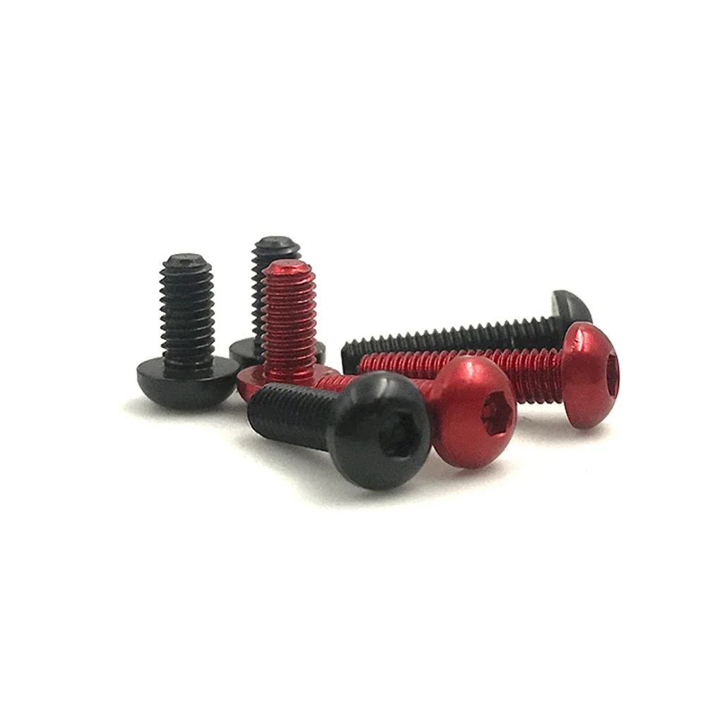 다양한 색상 M2 M3 M4 7075 알루미늄 합금 버튼 헤드 나사 볼트 육각 소켓, 모델 항공기 자동차 DIY