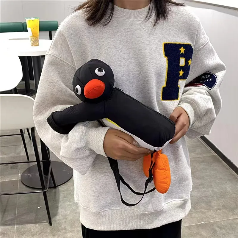 Penguin Plush Backpack Cartoon Cute PINGUed Plush Toy Soft Stuffed Animal Shoulder Bag for Kids Girls Birthday Gifts