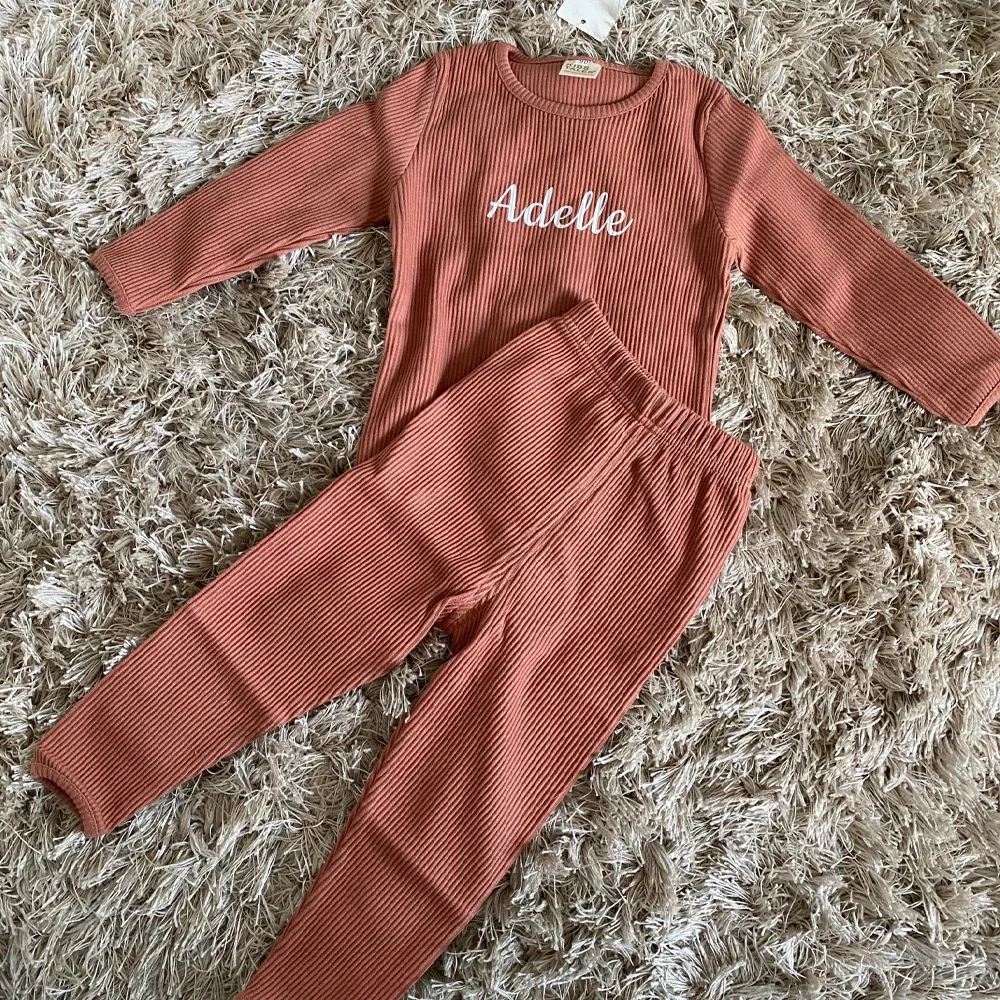 Kids Clothes Set Winter Warm Kids Clothes Ribbed Knitting Pajamas Solid Cotton Casual Infant Set Baby Boy Girl Lounge Sleepwear