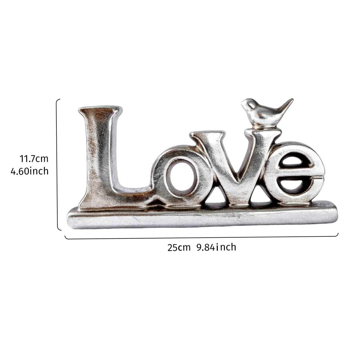 1PC, European retro style with gold and silver foil pasted "LOVE" letter ornaments, wedding and festival decoration ornaments