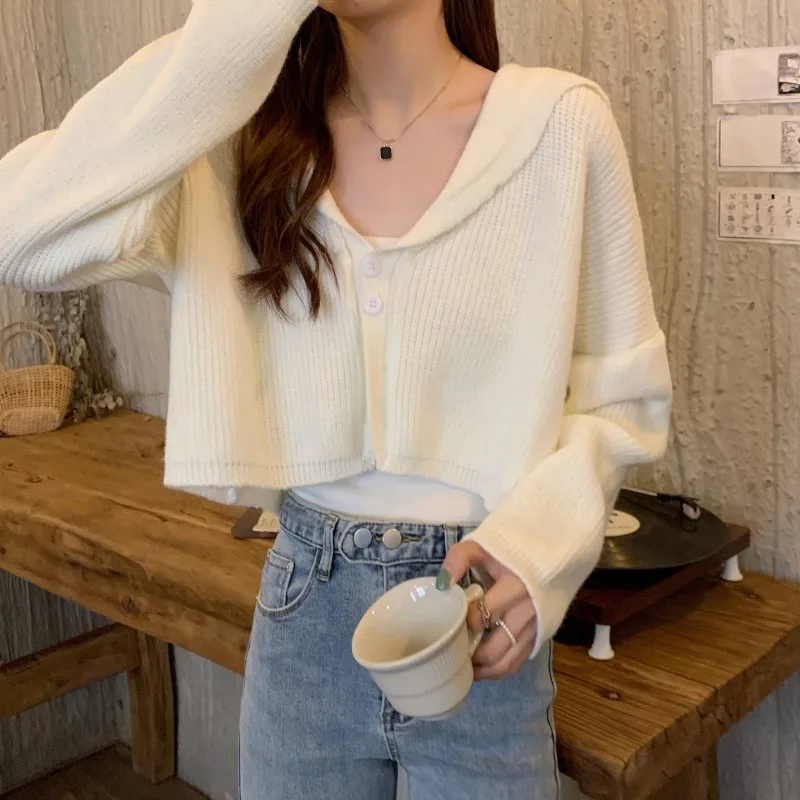 Women Long Sleeve Cropped Sweater Tops