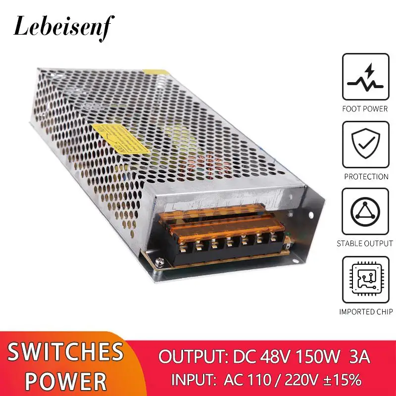 AC 48V 150W 3A 스위칭 전원 공급 장치 변환기 110V 220V AC 인버터 LED 조명 장치 드라이버 어댑터 변압기 S..