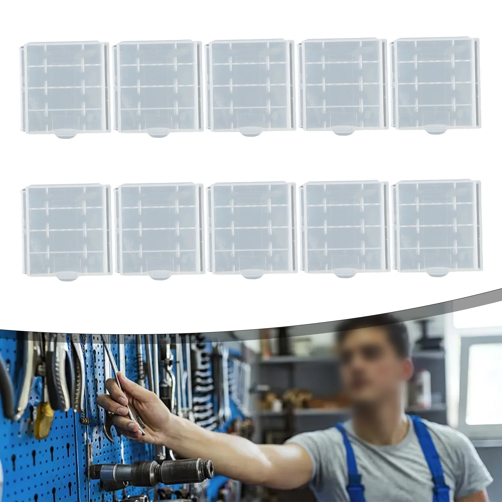 

Battery Case Storage Box For 4pcs AA AAA Hard Container 67×60×18mm Assembly Conservation Part Replacement Tool