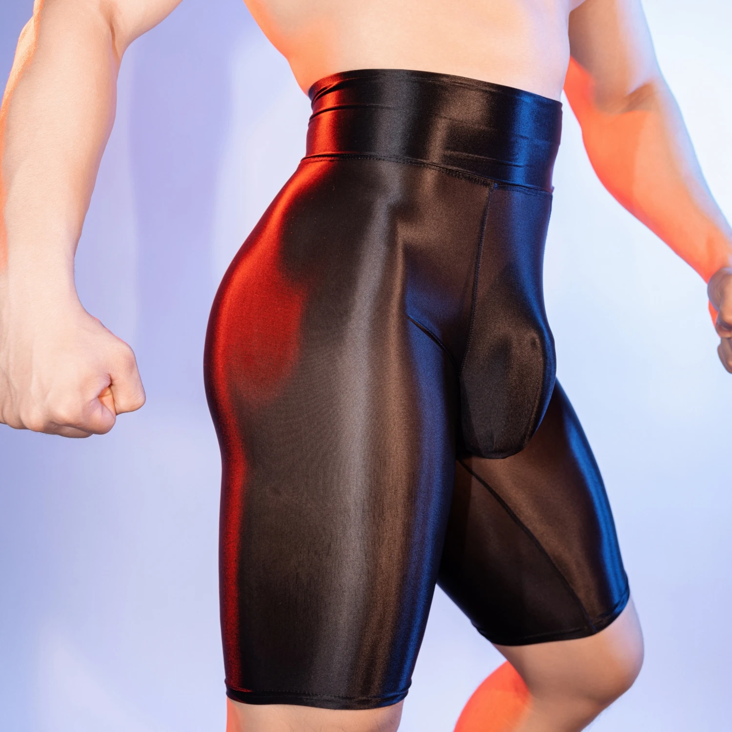 Men High Waist Pajama Pants Sexy See Through Glossy Ultra Thin Tight Shorts Male Comfortable Ice Silk Underwear Summer Home Wear pajama pants mens sleep shorts