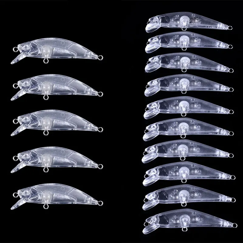 Kinds of Blank Crankbait Vib Minnow wobbler Unpainted Hard Bait Fishing Lure Bodies Tackle Hard Fishing Lures 10PCS