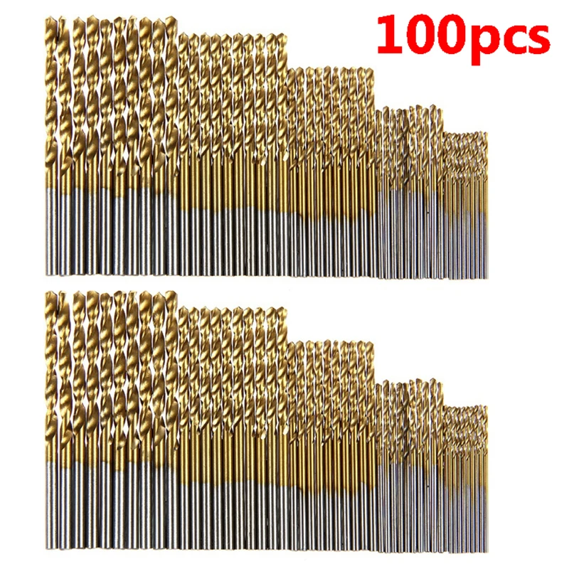 Premium Titanium Coated High-Speed Steel Drill Bit Set – 100/50 Piece Assortment