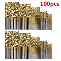Premium Titanium Coated High - Speed Steel Drill Bit Set - 100/50 Piece Assortment (G100)