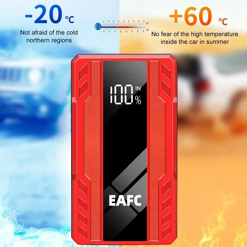 Car Jump Starter Jump Starter EAFC 1000A Portable PowerBank 12V Auto Emergency Start Battery Starting Device Booster LED Light