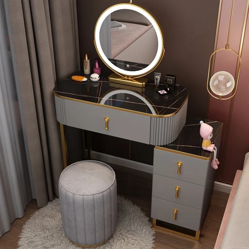 

Storage Dressing Table Drawers Vanity Mirror Mobile Full Body Vanity Table Storage Headboards Penteadeiras Bedroom Furniture