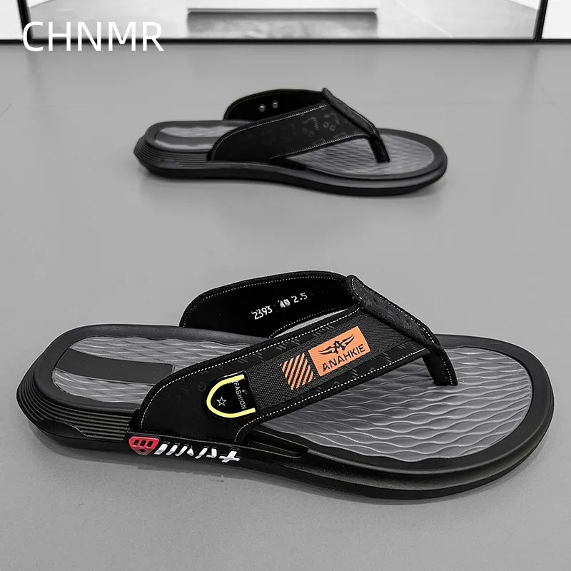 

Men's Flip Flops Fashion Korean Men's Slippers Outdoor Fashion Korean Beach Shoe Genuine Flats Wading Indoor Slippers New Summer
