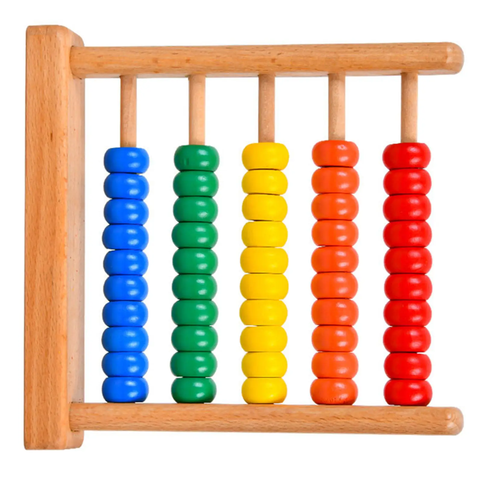 1개 어린이용 나무 주판 수학 학습용 주판 교육용 계산 도구 숫자 세기 교육 보조기구 산술 구슬 프레임 손과 눈 협응력 향상