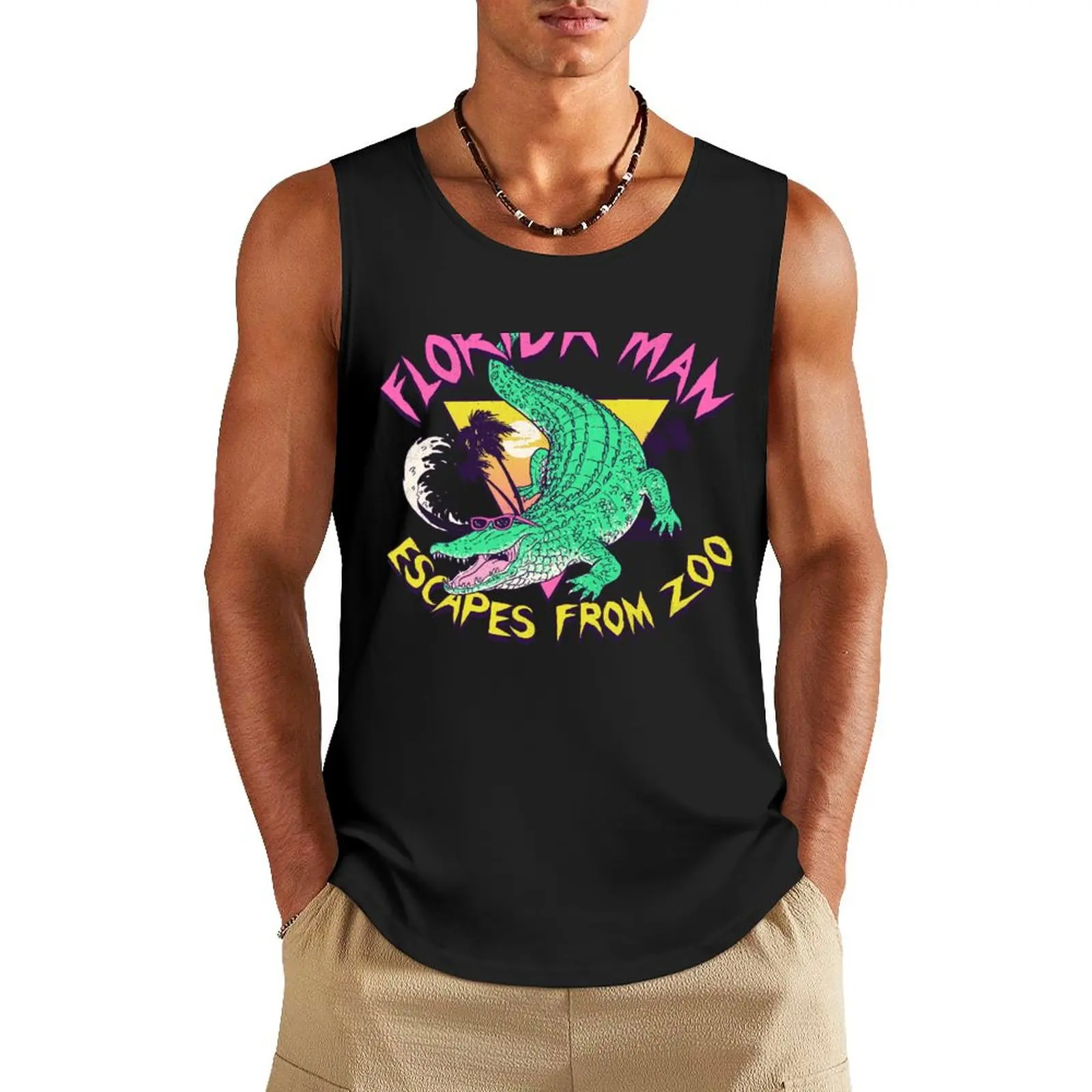 

Florida Man Escapes From Zoo Tank Top singlet for men men clothes