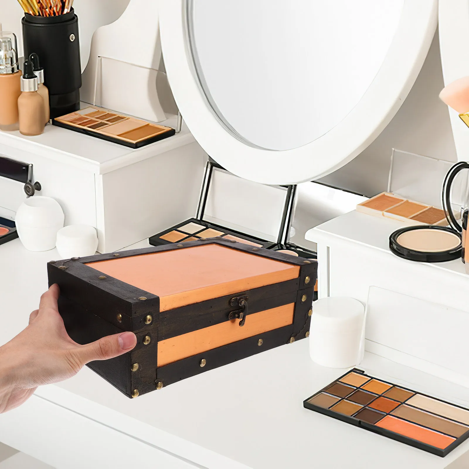 빈티지 나무 보관함 장 기념품 상자 레트로 보물 상자 작은 나무 여행 가방 웨딩 기념품 창의적인 디자인