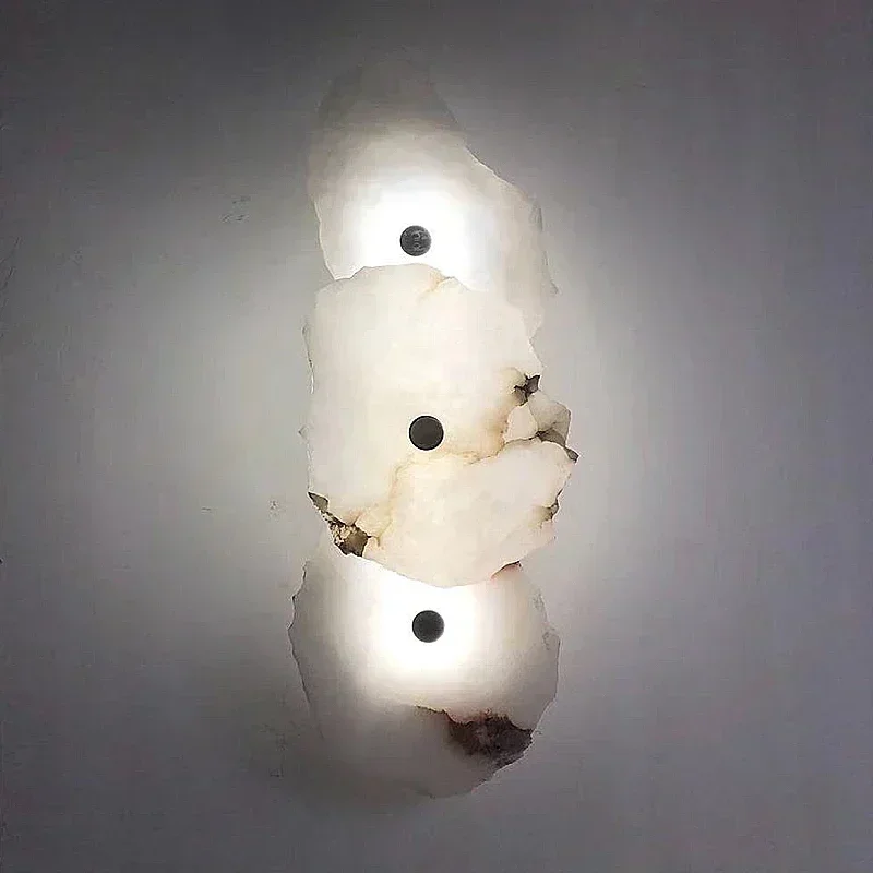 Modern Natural Marble Wall Lamps Copper Luxury Novelty Lighting Sconce Bedroom Living Dining Room Decor Art Design Led Ligthts