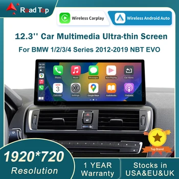 Pantalla multimedia Linux inalámbrica CarPlay Android Auto de 12.3 pulgadas para BMW Serie 1 2 3 4 F20 F21 F22 F30 F31 F32 F33 NBT o EVO 1
