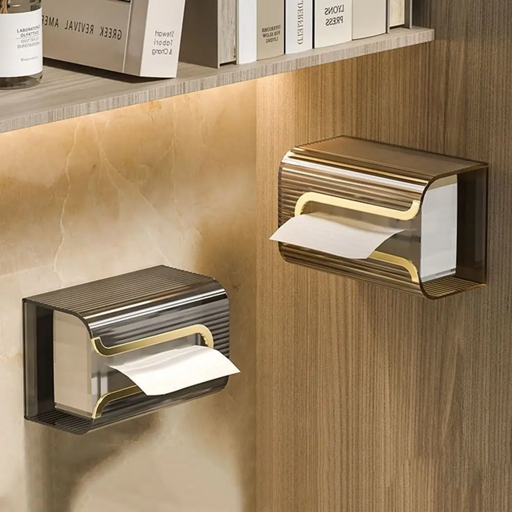 Punch-Free Creative Tissue Box Wall-Mounted Paper Towel Napkin Storage Box Household Kitchen Bathroom Paper Organizer 2