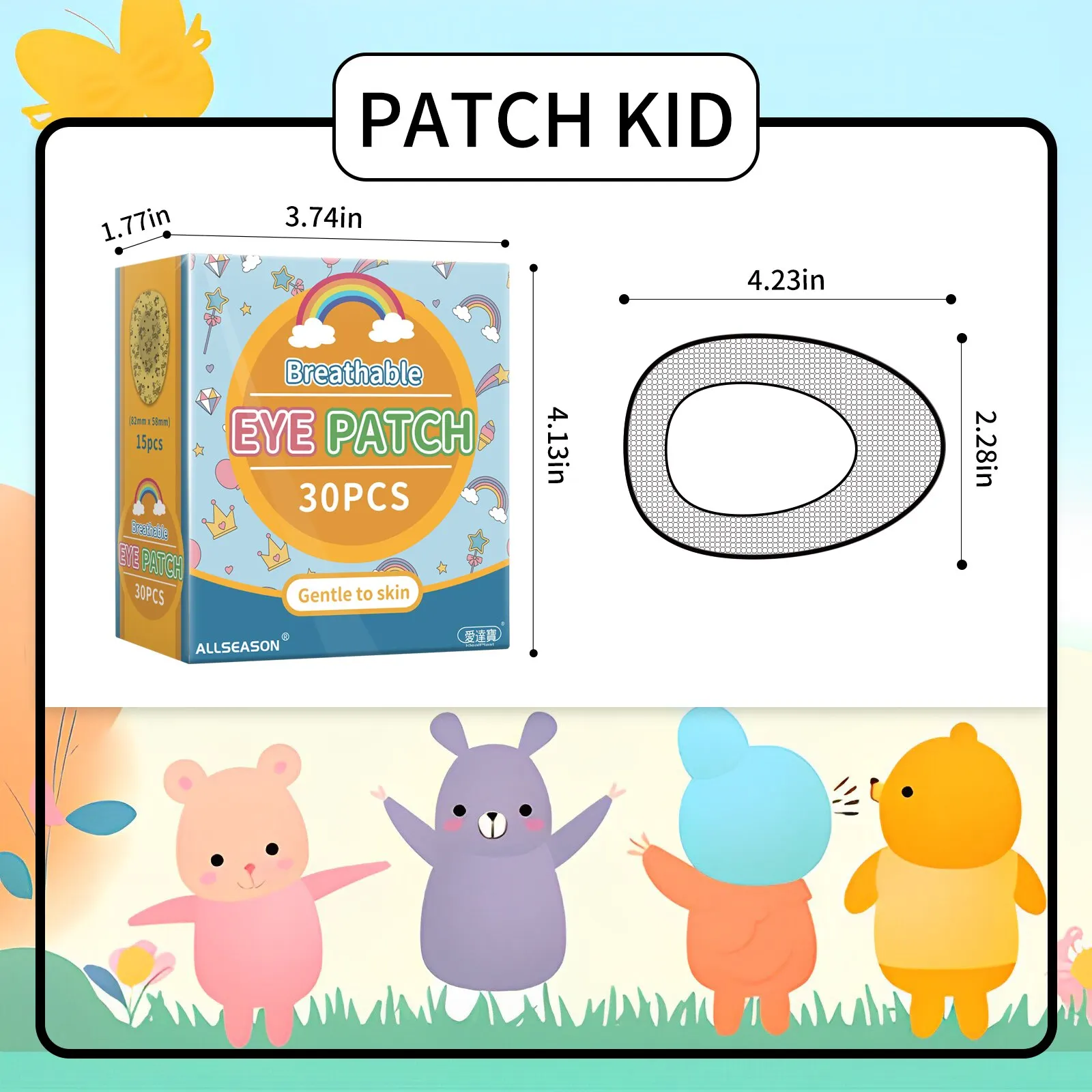 30/60pcs Cartoon Breathable Amblyopia Eye Patch Disposable Medical Sterile Kids Eye Pad Adhesive Bandages First Aid Lazy Eye Hot 5