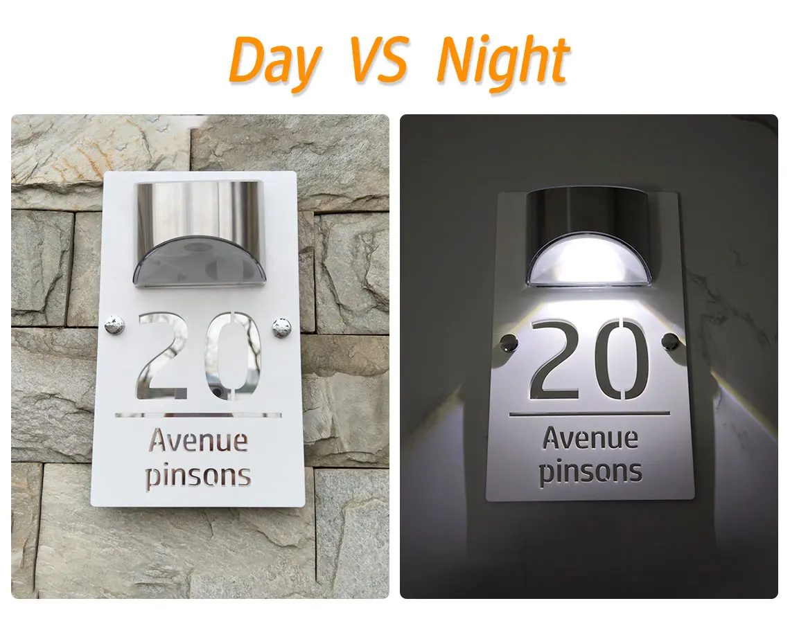 House Number Sign Outdoor Led Solar Personalized
