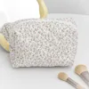 Quilted Floral Makeup Bag Zipper Cute Print Flower Storage Organizer Makeup Accessory Toiletry Bag Large Capacity Cosmetic Bag 1
