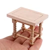 New 1:12 Dollhouse Miniature Wooden Tea table Doll House Handcrafted Bedside Table Furniture Model Decor Mini Cabinet 5