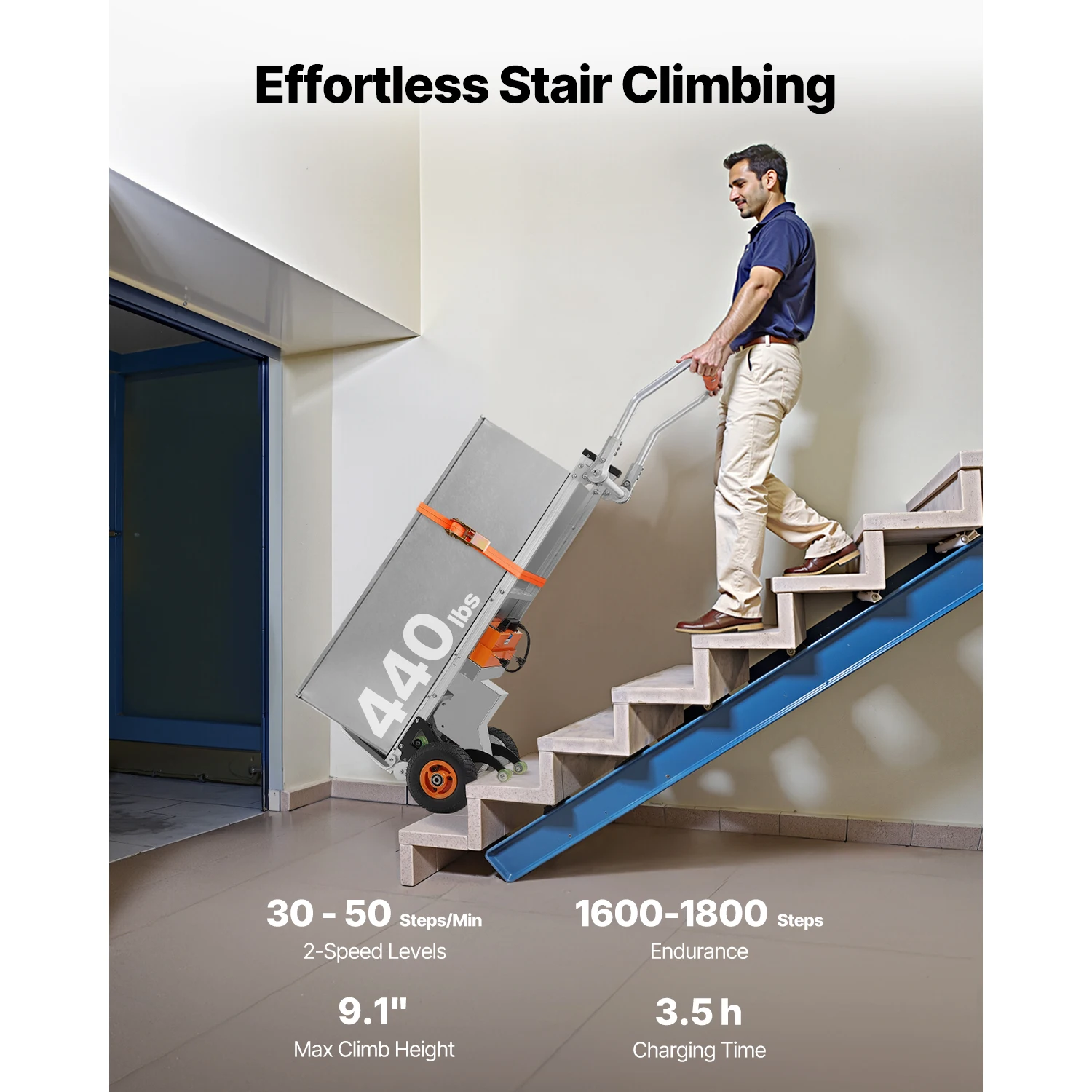 Electric Stair Climbing Dolly Hand Truck for Warehouse Moving