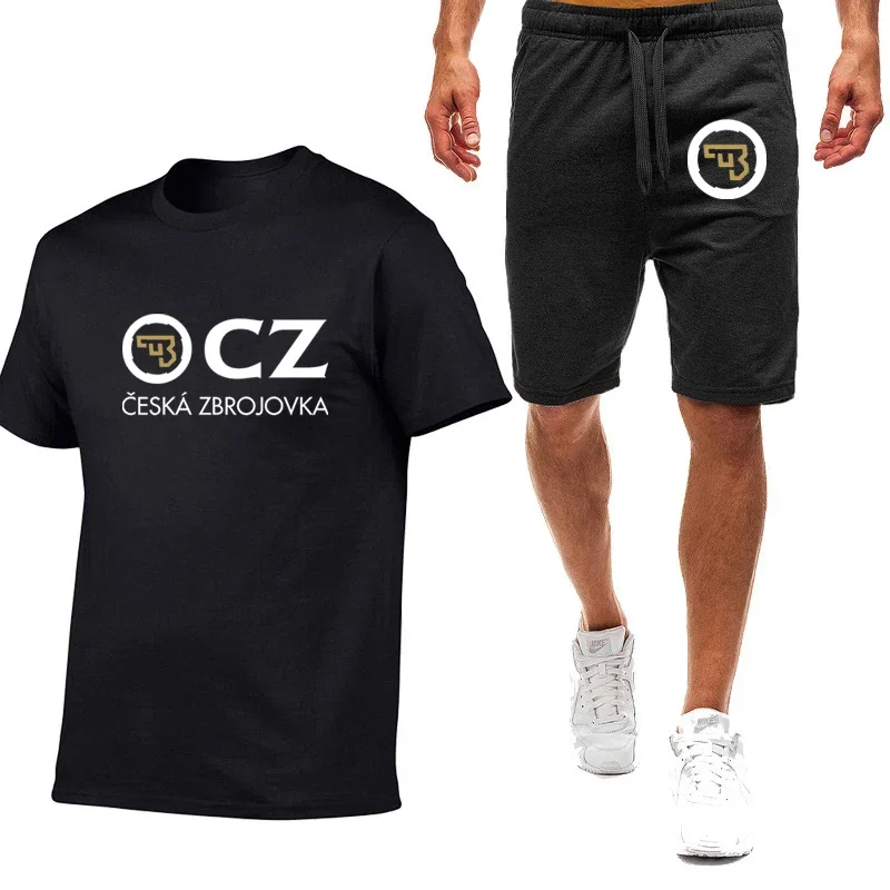 

Костюм Zbrojovka с чешским огнестрельным огнем для мужчин, однотонный Удобный Повседневный модный костюм с принтом и короткими рукавами, лето