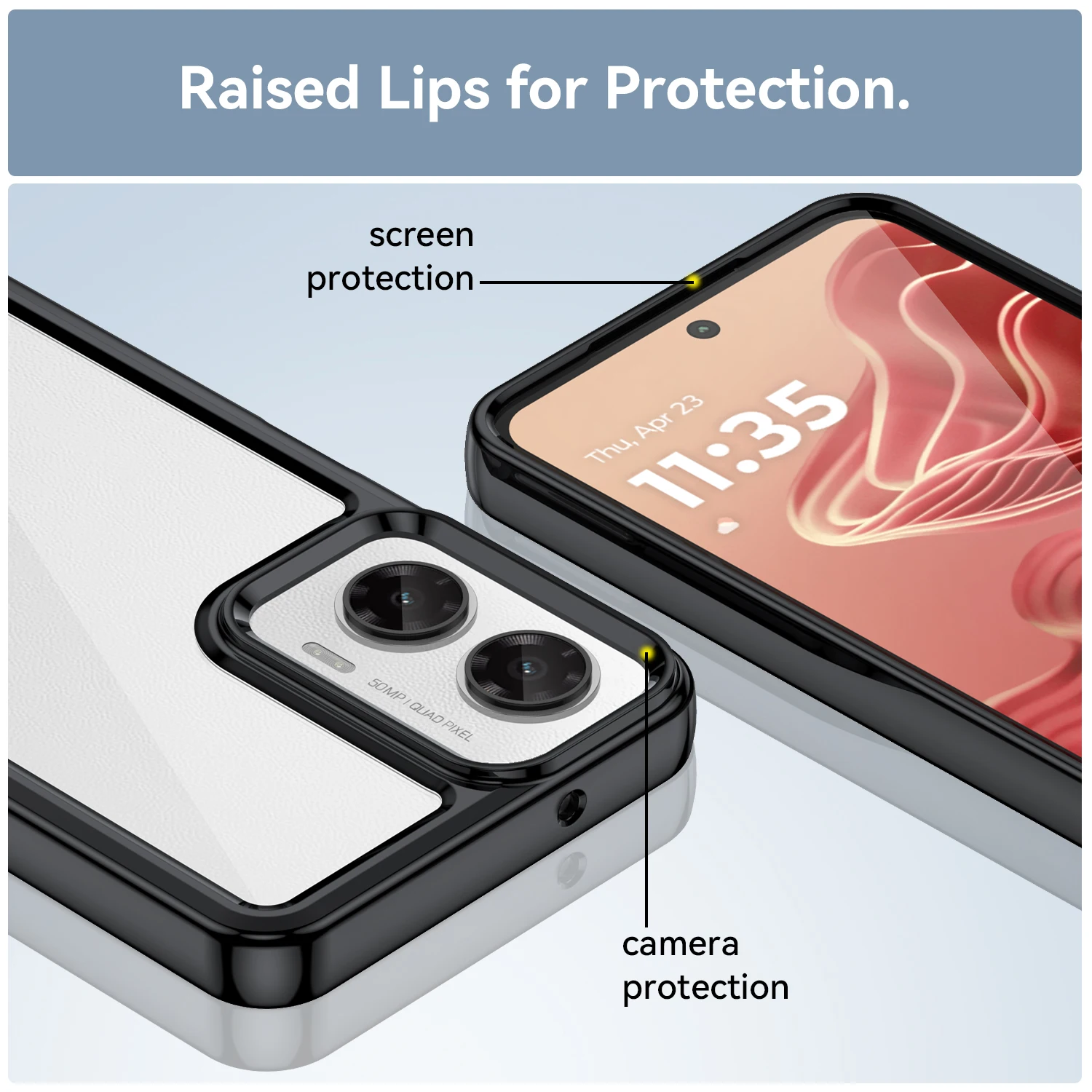 Transparent Colorful TPU Protective Phone Case