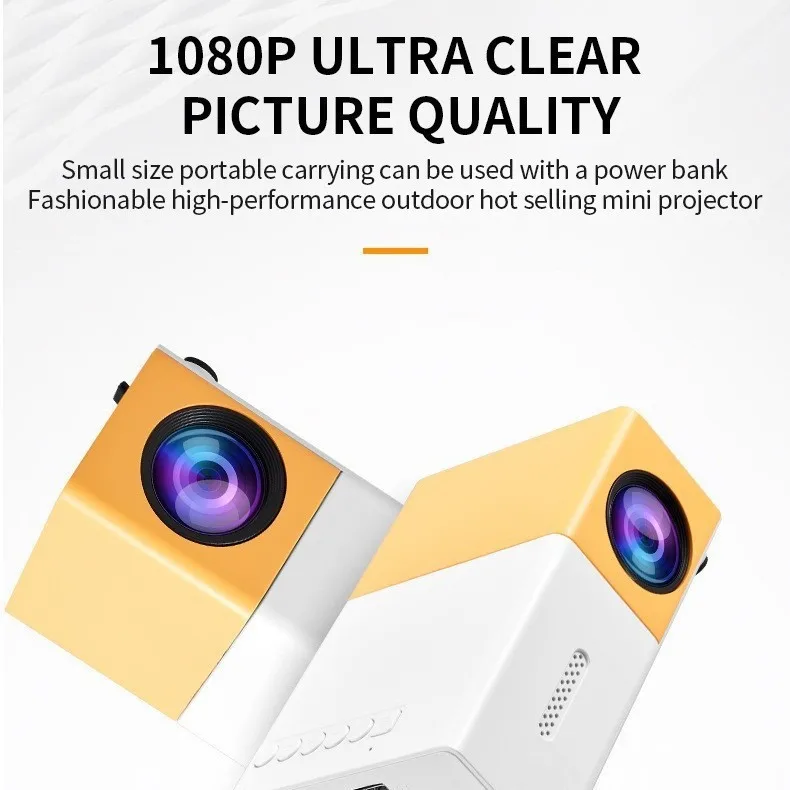YG300 프로젝터 휴대용 LED 미니 프로젝터 HD USB 오디오 휴대용 홈 미디어 비디오 플레이어 홈 시어터 시네마 지원 1080P