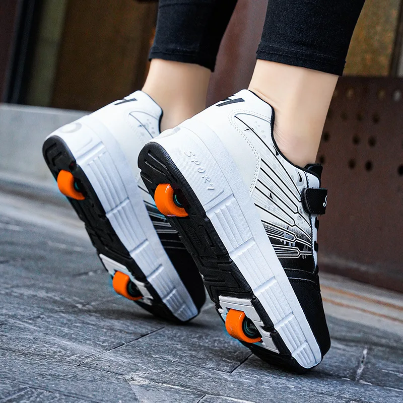 

Детские кроссовки Deform на роликовых коньках, модная повседневная обувь для езды на открытом воздухе, деформация из двух колес, парка для молодых мальчиков и девочек