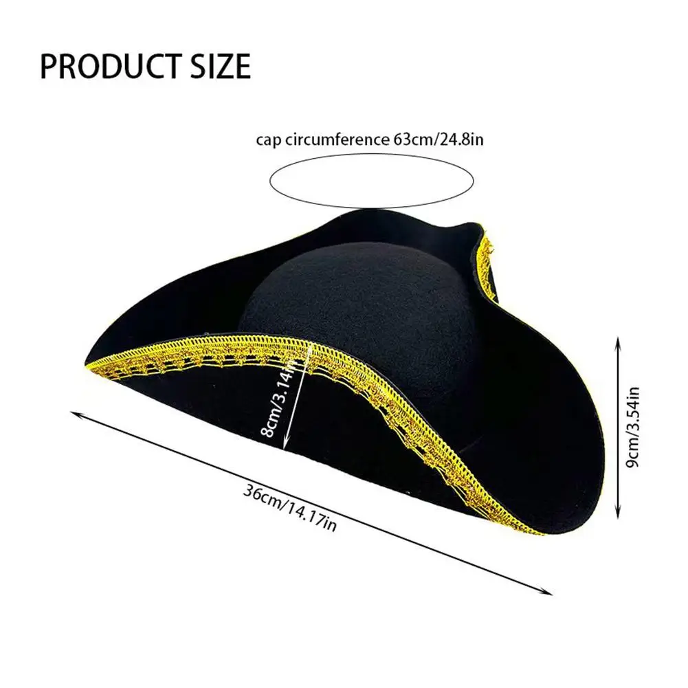 Pirate Captain Hat For Women Man Unisex Cosplay Pirate Hat Unique Halloween Party For Historical Reenactments pirate hat