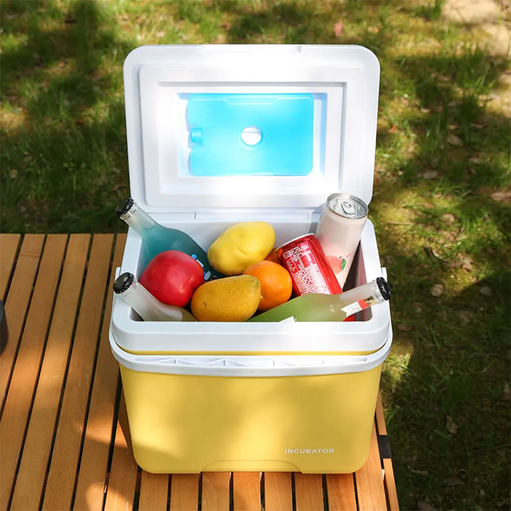 Scatola frigo da campeggio da 6 litri, petto di ghiaccio isolato multiuso, secchiello per il ghiaccio portatile, dispositivo di raffreddamento rigido per esterni per picnic in spiaggia da campeggio - immagine 4
