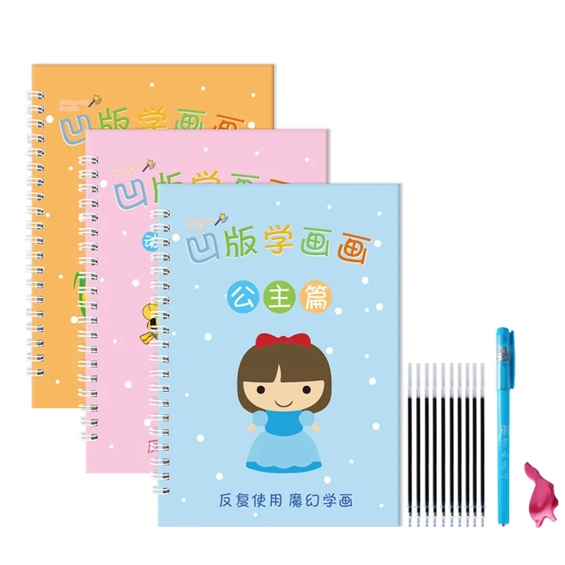 

Reusable Children's Copybook For Calligraphy Basic Drawing Board Magic Copy Book Practice Book for Kids Writing Coloring Books