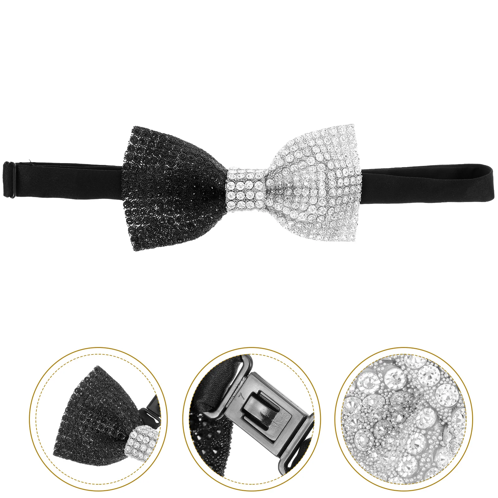 

Color Block Bow Tie Banquet Bow Tie Wedding Dress Pre-tied Glitter Bling for