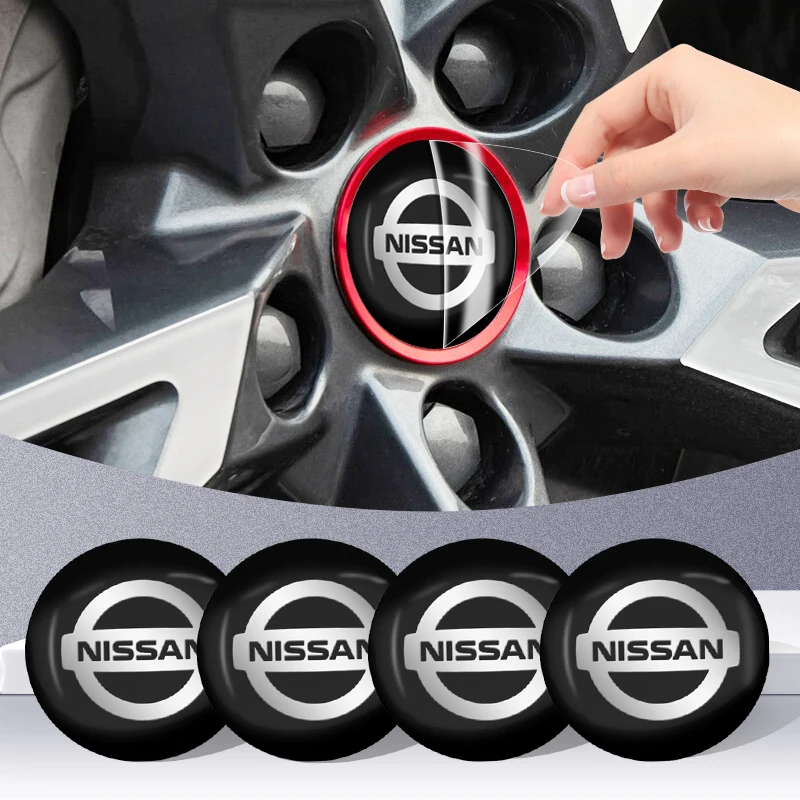 4Pc Emblem Sticker Car Wheel Center Hub Tappo In Metallo Per Nissan Qashqai X J10 J11 Trail Tiida Teana Skyline Juke X-Trail Almera