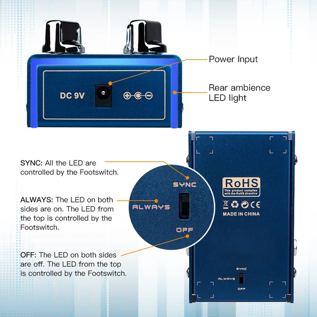 JOYO Atmosphere Pedale Riverbero Per Chitarra - 9 Effetti Digitali, Con Modulazione E Trail - Foto 7