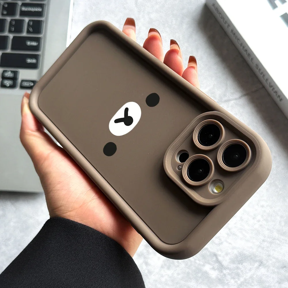 Cute Rilakkuma Bear Shockproof Phone Case - Soft Protective Cover