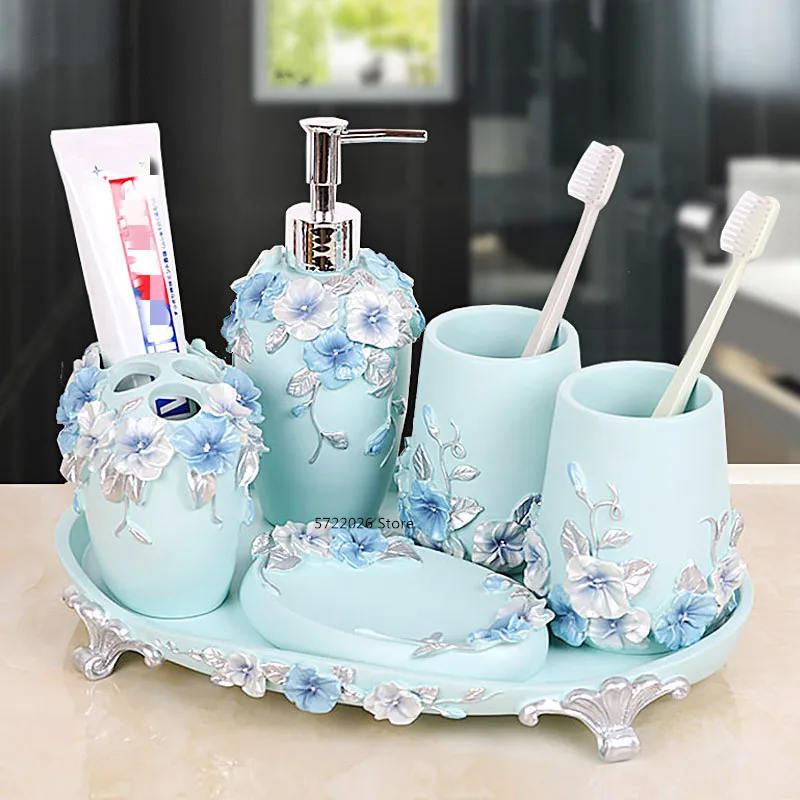 NordicBathroomDecorationAccessoriesSimpleResinRomanticFlower