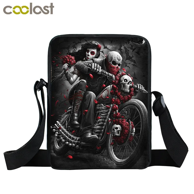 Biker Skull Denim Small Shoulder Bag main image 1