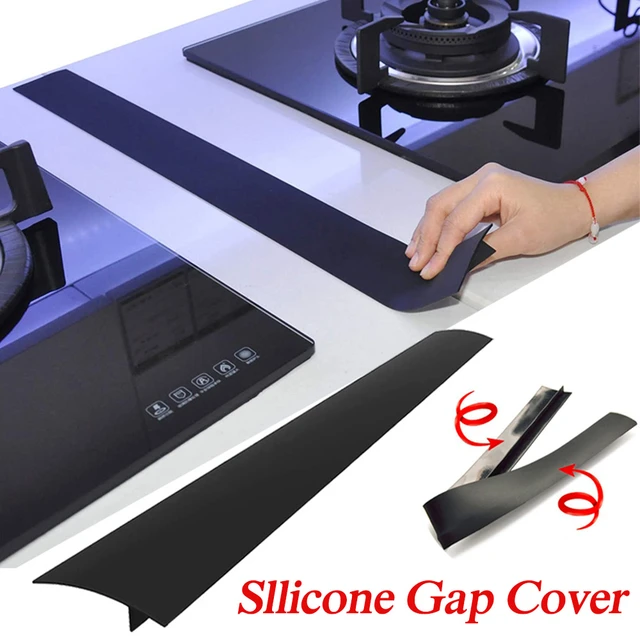 Silicone Gap Cover, (2 Pack) Silicone Gap Stopper Kitchen Stove Counter Gap  Covers - 21 inches Flexible Stove Space Fillers, Food Grade, Non-Toxic,  Black 