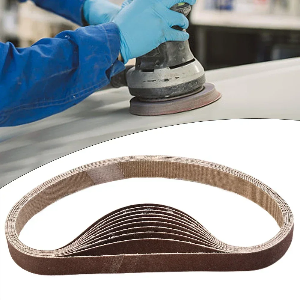 10 PCS/Set Sanding Belts 60-600-Grit Abrasive Bands For 15x452 Mm M10 Sanders File Sanders Belt Wood Soft Metal Polishing 5