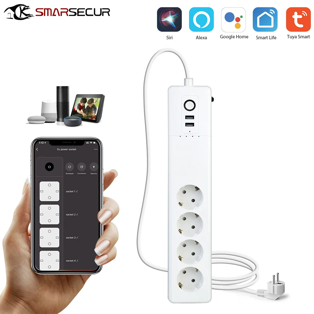 

Сетевой шнур с 4 розетками и 4 Usb-портами, 16 А