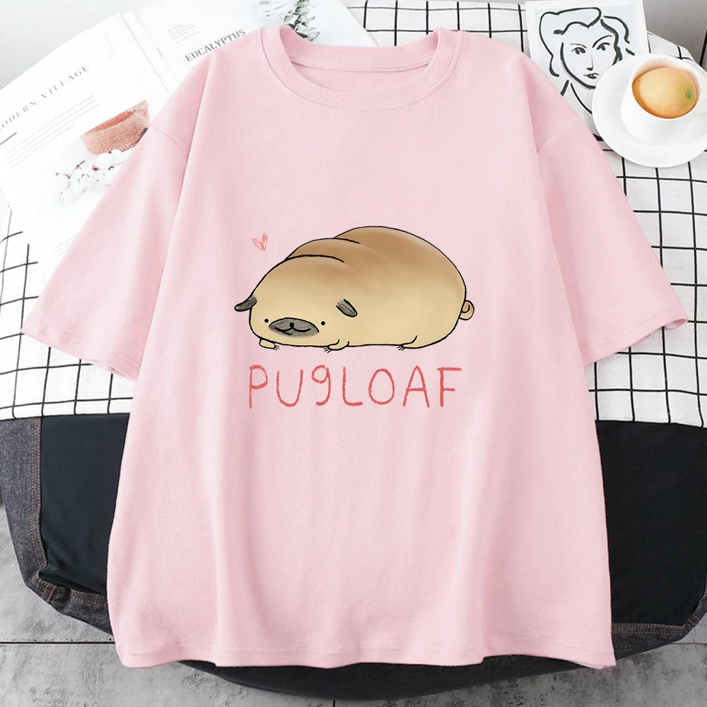 

Футболка женская с принтом мопса, повседневный Забавный топ с коротким рукавом в стиле Харадзюку, кавайная модная одежда, на лето