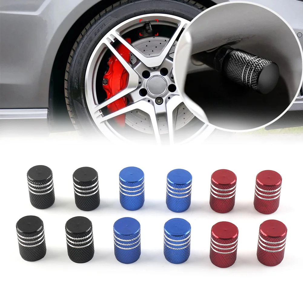 

4Pcs/Set Car Tire Valve Stems Cap Knurling Style Tire Valve Cap Aluminum Alloy Tire Wheel Stem Air Valve Decoration Cap