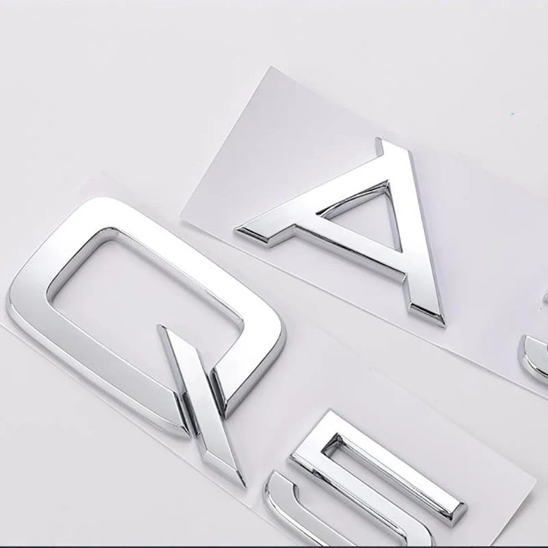 자동차 스티커 ABS 후면 트렁크 단어 로고 데칼, 아우디 A1 A3 A4 A5 A6 A7 A8 Q2 Q3 Q5 Q7 배지 엠블럼 스타일링 액세서리